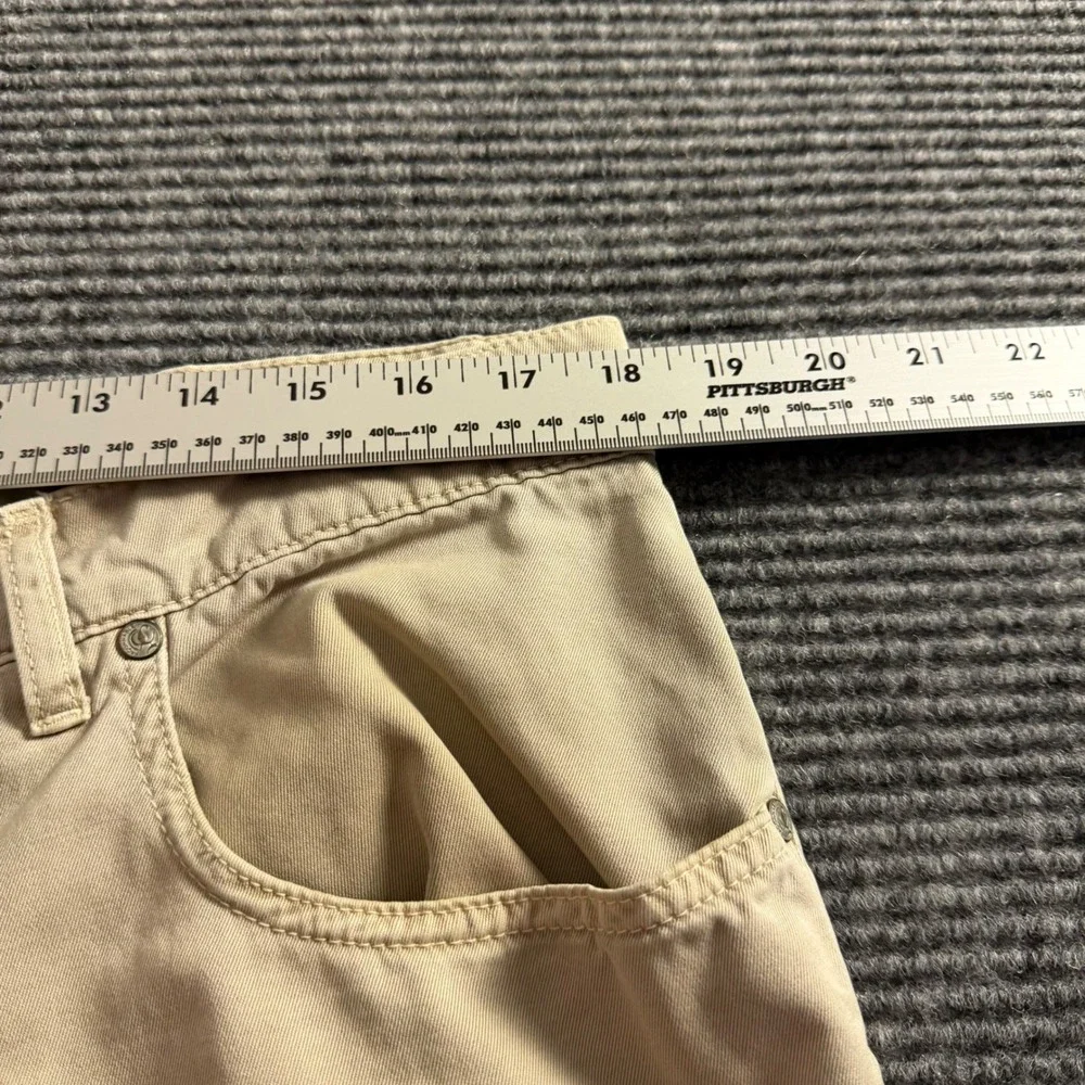 Faconnable Jeans Mens Khaki Cotton Twill Pants Tan Straight Leg Size 36R